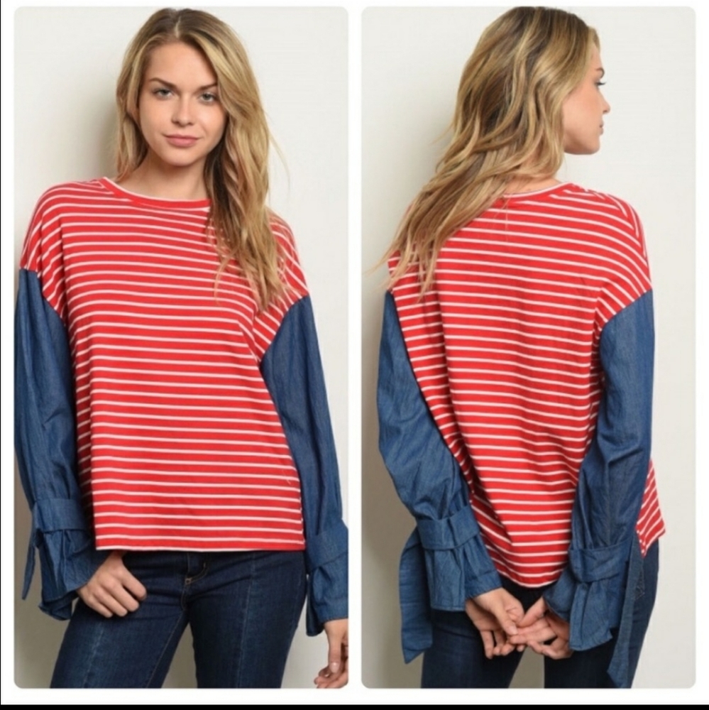 Red striped top